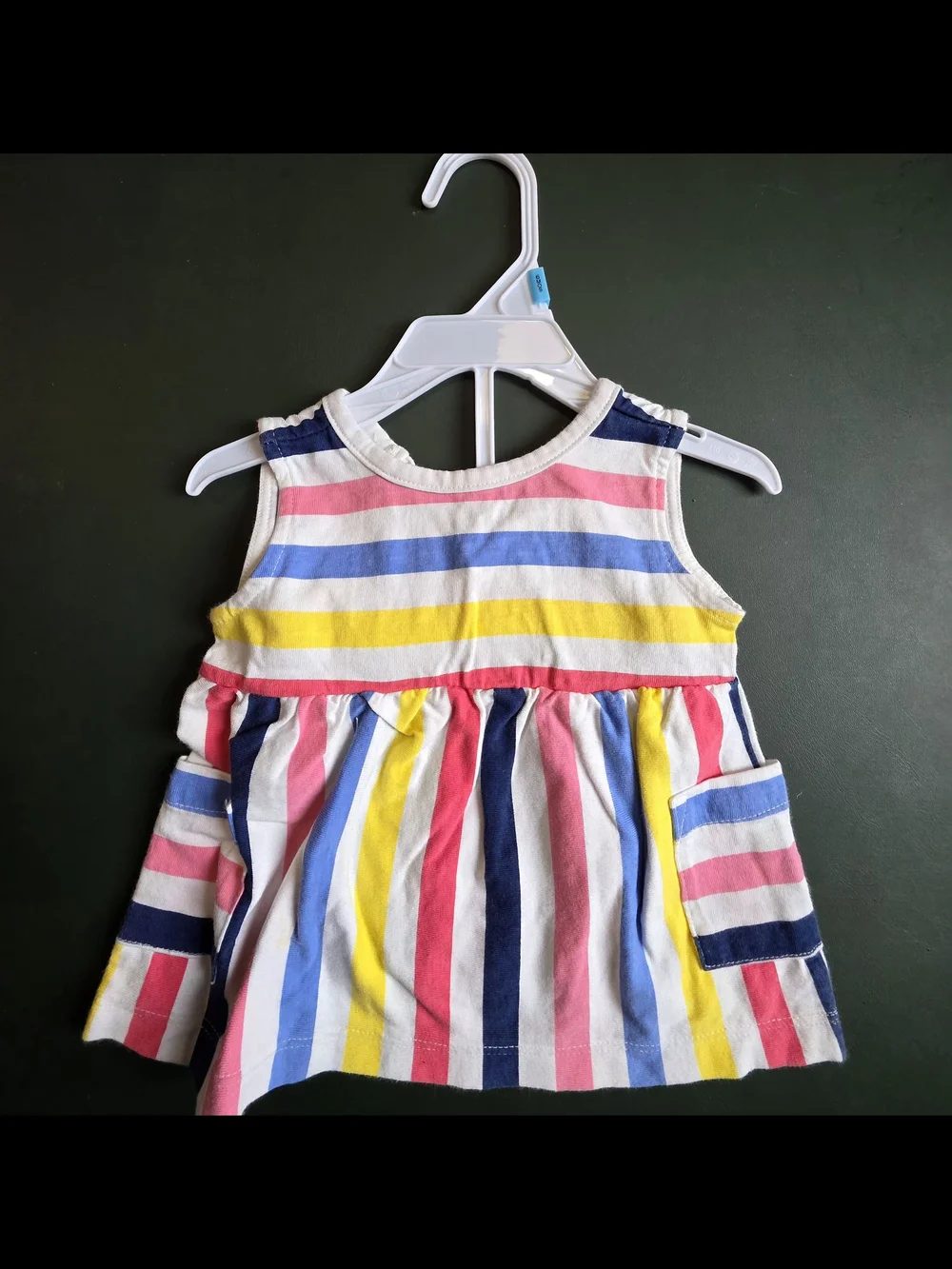 Carter's Multi-Color Striped Tank with Navy Diaper Cover